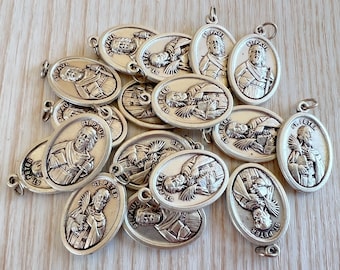 WHOLESALE 1 5 10 25 Saint Peter St Peter Paul Saint Paul Pendant Charm Medals Catholic Medals Lot, Catholic DIY Jewelry Bulk