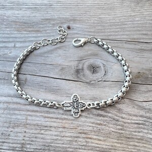 Pulsera con Medalla de Cruz Católica, Colgante con Dije de Crucifijo, Joyería de Acero Inoxidable, ELIGE LA MEDALLA DE CRUZ imagen 2
