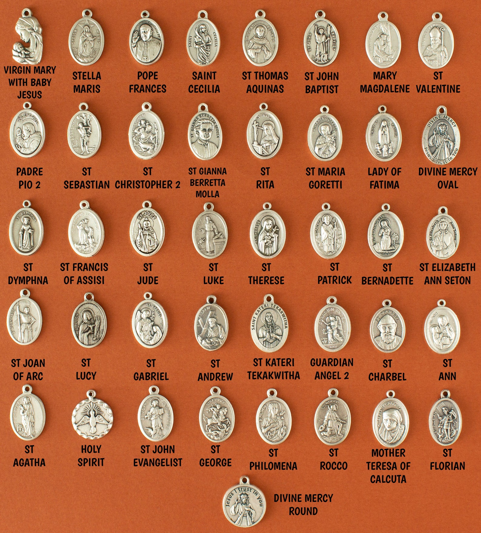 Catholic Saint Medal Bracelet Stainless Steel Chain Etsy