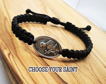 St Gerard Medal Bracelet - Patron Saint of Children Mothers Fertility - Custom Made Adjustable Bracelet - Gift For Mom - Religious Jewelry
