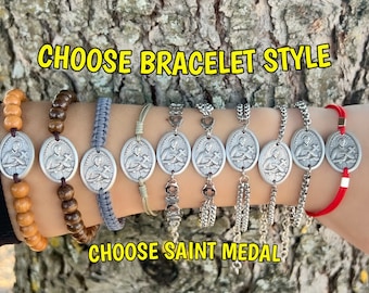 St Gerard Medal Bracelet, CHOOSE BRACELET STYLE, Saint Gerard Charm, Fertility Bracelet, Pregnancy Bracelet, Catholic Gift For Mother Women