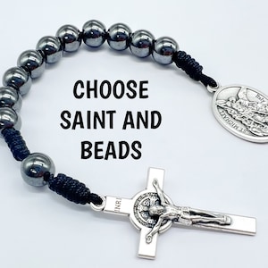 Custom Catholic Gift, Small Gifts For Her Him Women Men Kids, One Decade Chaplet, Pocket Rosary, Small Rosary, Prayer Beads, Knotted Rosary