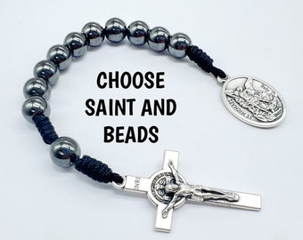 Custom Catholic Gift, Small Gifts For Her Him Women Men Kids, One Decade Chaplet, Pocket Rosary, Small Rosary, Prayer Beads, Knotted Rosary