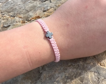 Catholic Cross Pendant Bracelet Adjustable Cord