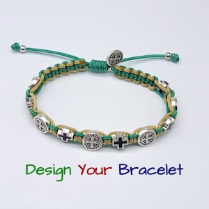 Personalisiertes katholisches Armband / Heiliges Armband / Verstellbares Kordelarmband / Religiöses Armband / Heilige Medaillen / Für Männer Frauen Teenager