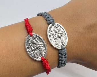 St Christopher Bracelet, Saint Christopher Medal Pendant Charm Jewelry, Patron Saint Of Travelers, Gift For Traveler Athlete Sportsman