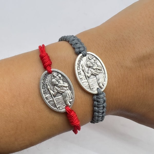 St Christopher Bracelet, Saint Christopher Medal Pendant Charm Jewelry, Patron Saint Of Travelers, Gift For Traveler Athlete Sportsman