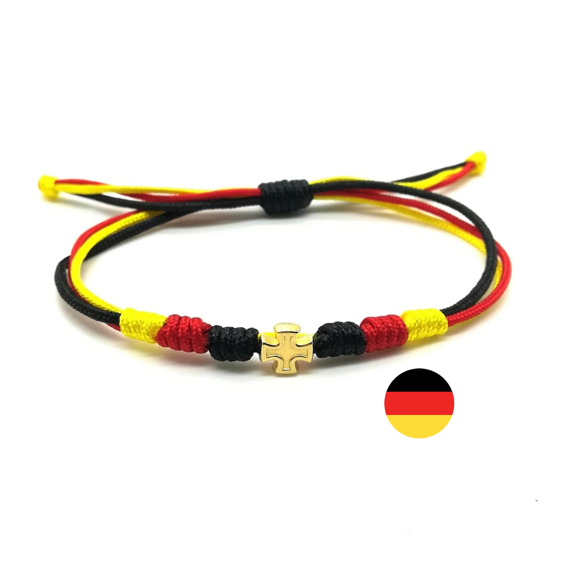 Flag Colors Cord Cross Bracelet, Patriotic Bracelet, American Bracelet, USA Bracelet, Italy Bracelet, Germany, France Flag, Sports Bracelet
