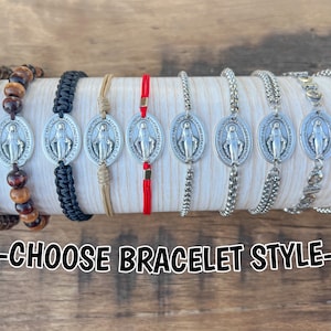 Religious Bracelet Gift, Miraculous Medal Charm Pendant Bracelet, Catholic Gift For Her Him Men Women Kids, Catholic Medals Bracelet