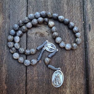St Jude Medal Chaplet Job Tears Seeds, Saint Jude Charm Rosary, Desperate And Lost Causes Patron, Confirmation Gift For Catholic Girls Boys