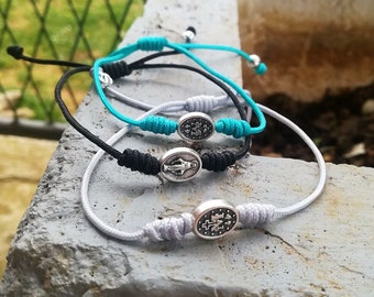 Set of 3 catholic bracelets from Medjugorje, simple bracelet, saints bracelets, adjustable bracelet, string bracelet, minimalist bracelet