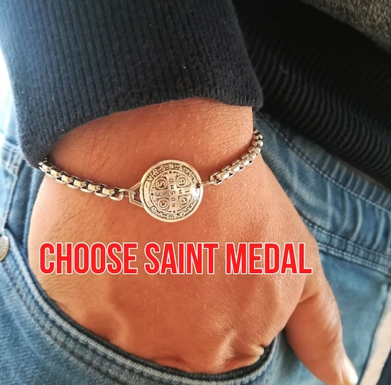 de cadena religiosa Medalla Católica Hombres - Etsy