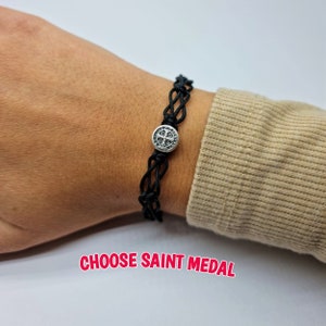 Catholic Saint Bracelet, Men Women Kids Religious Gifts, Cord Bracelets, St Michael, St Benedict, St Francis, Holy Spirit, Miraculous Medal
