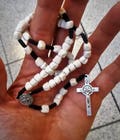 Car rosary, St Benedict rosary, Medjugorje stone, pocket rosary, prayer beads, catholic rosary, religious gift, handmade rosary for car product logo