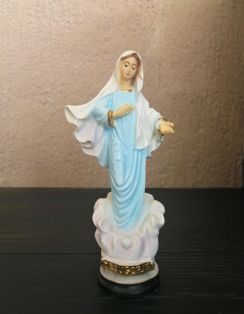Virgin Mary Statue Medjugorje 5.5 Blessed Mother Mary Etsy