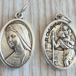 WHOLESALE 1 5 10 25 Saint St Christopher Virgin Mary Holy Mother Pendant Charm Medals Catholic Medals Lot, Catholic DIY Jewelry Bulk