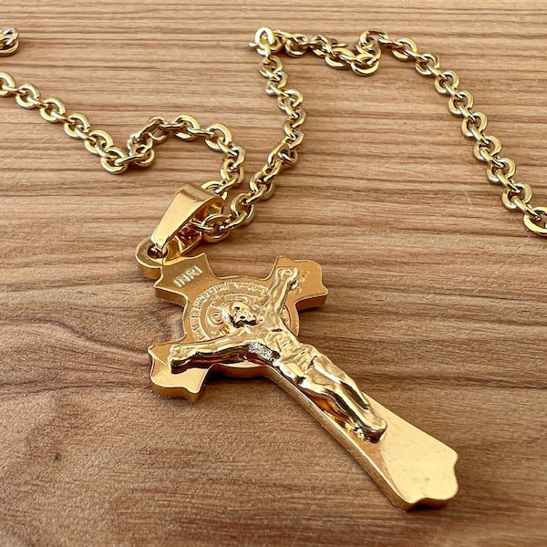 Catholic Cross Necklace Etsy