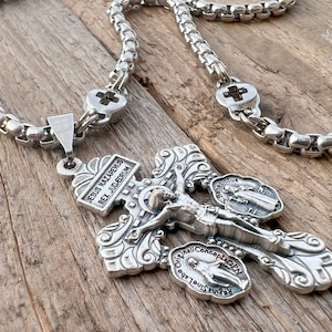 Collana Crocifisso Perdono, Catena In Acciaio Inossidabile Con Piccole Croci