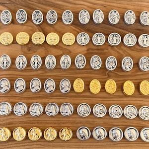 Venta al por mayor de 60 MEDALLAS CATÓLICAS, Joyas DIY, Joyas católicas, Medallas católicas al por mayor, Dijes para pulseras, rosarios, San José Benito Antonio
