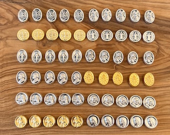 Wholesale 60 CATHOLIC MEDALS, DIY Jewelry, Catholic Jewelry, Catholic Medals Bulk, Charms For Bracelets Rosaries, St Joseph Benedict Anthony
