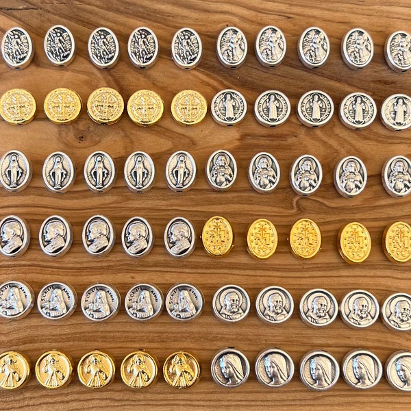 Wholesale 60 CATHOLIC MEDALS, DIY Jewelry, Catholic Jewelry, Catholic Medals Bulk, Charms For Bracelets Rosaries, St Joseph Benedict Anthony