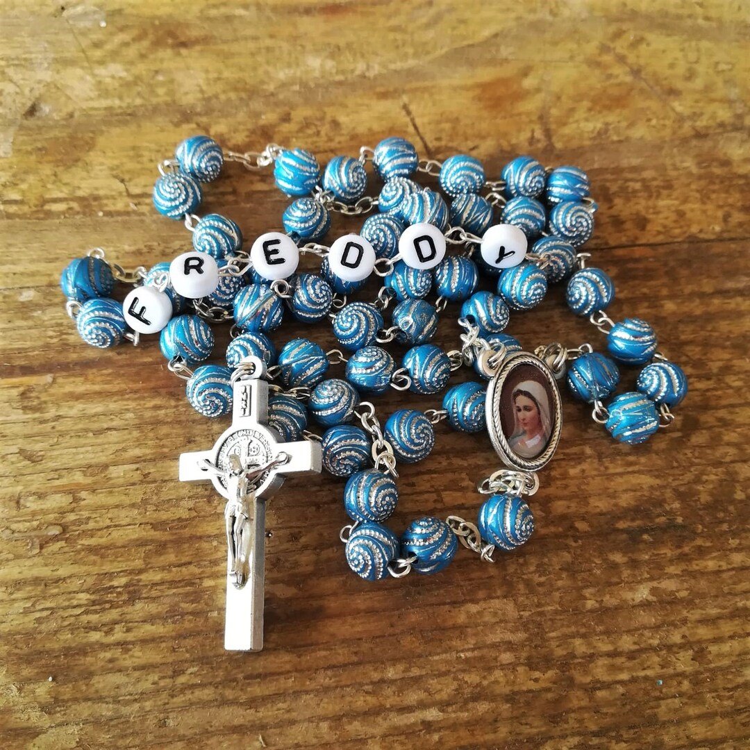 Personalized Blue Boy First Communion Rosary / Catholic Rosary Etsy