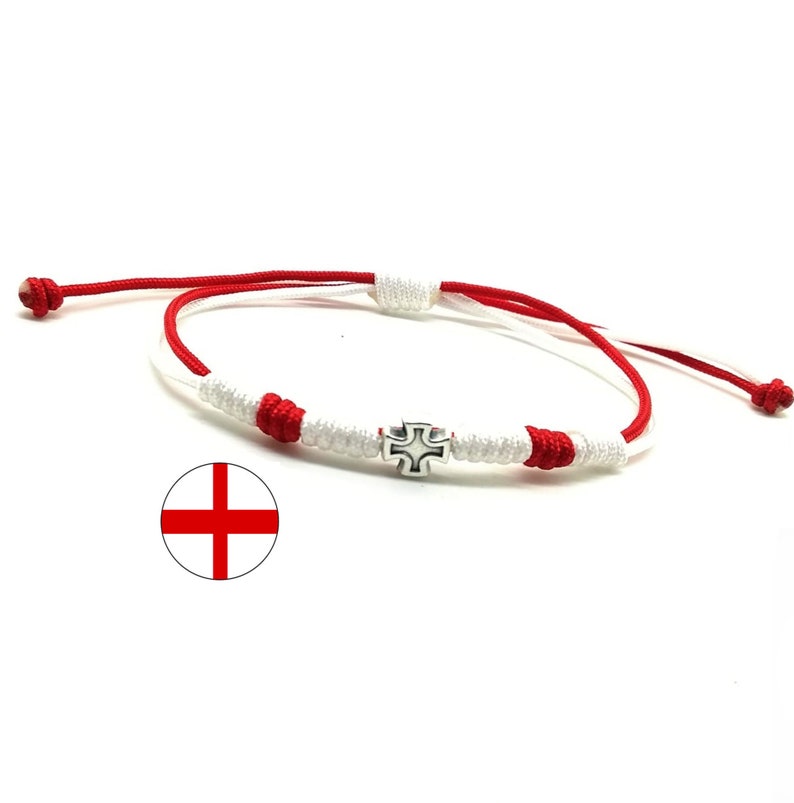 Flag Colors Cord Cross Bracelet Patriotic Bracelet American Etsy