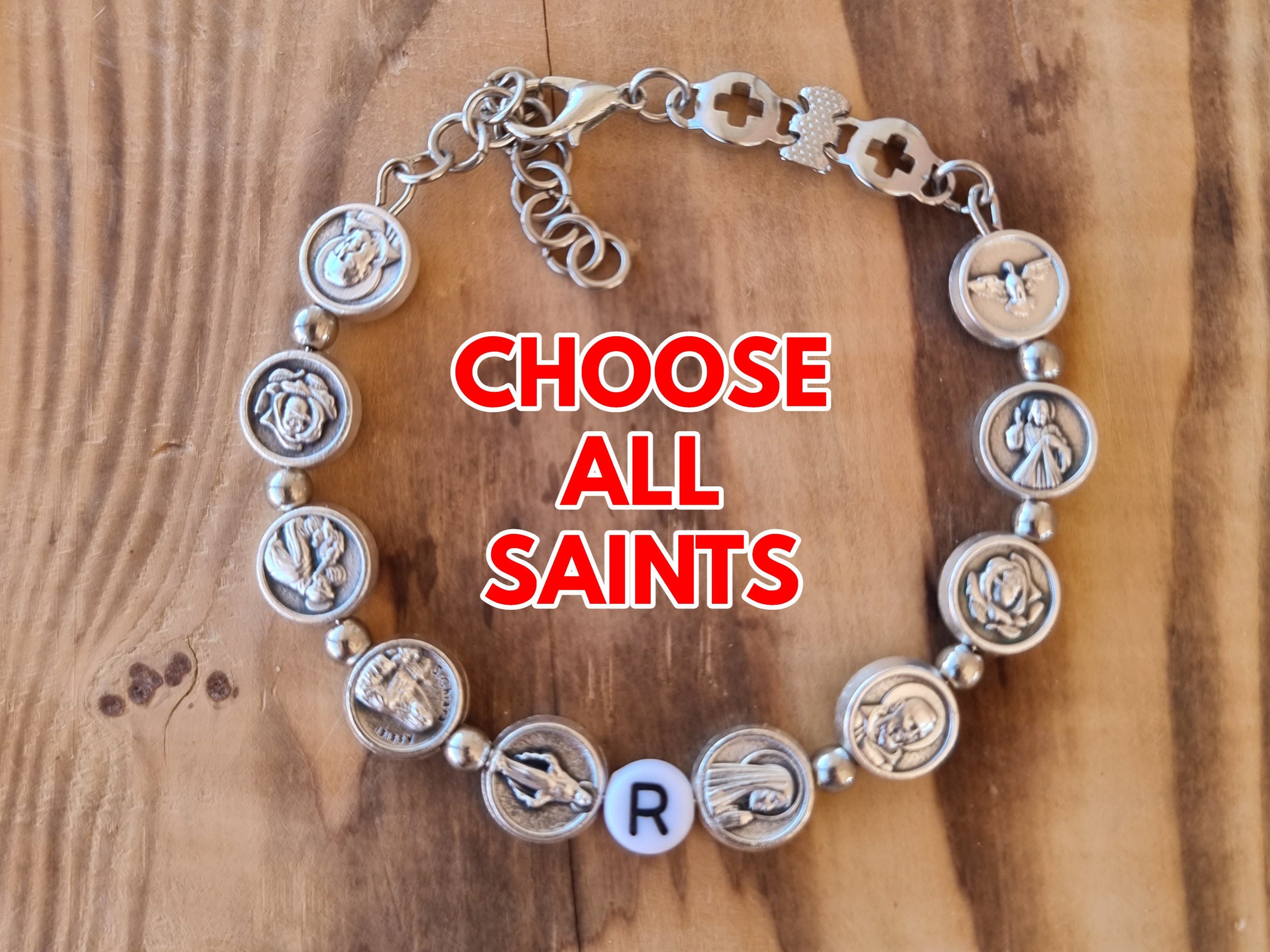 Amazon.com: Adjustable Metal All Saints Bracelet/Saint Medals Rosary/Men  Women Religious Gift : Handmade Products