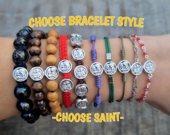 St Joseph Bracelet, Holy Family Art, Holy Family Bracelet, Saint Joseph Medal, CHOOSE BRACELET STYLE, Gift For Fathers, Gift For Him Dad