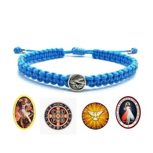 Katholischer Heiliger Charm Armband Benutzerdefinierte Männer Frauen Kinder religiöser Schmuck Verstellbare Kordel handgewebt Christlicher Schutz Geschenk - Handarbeit