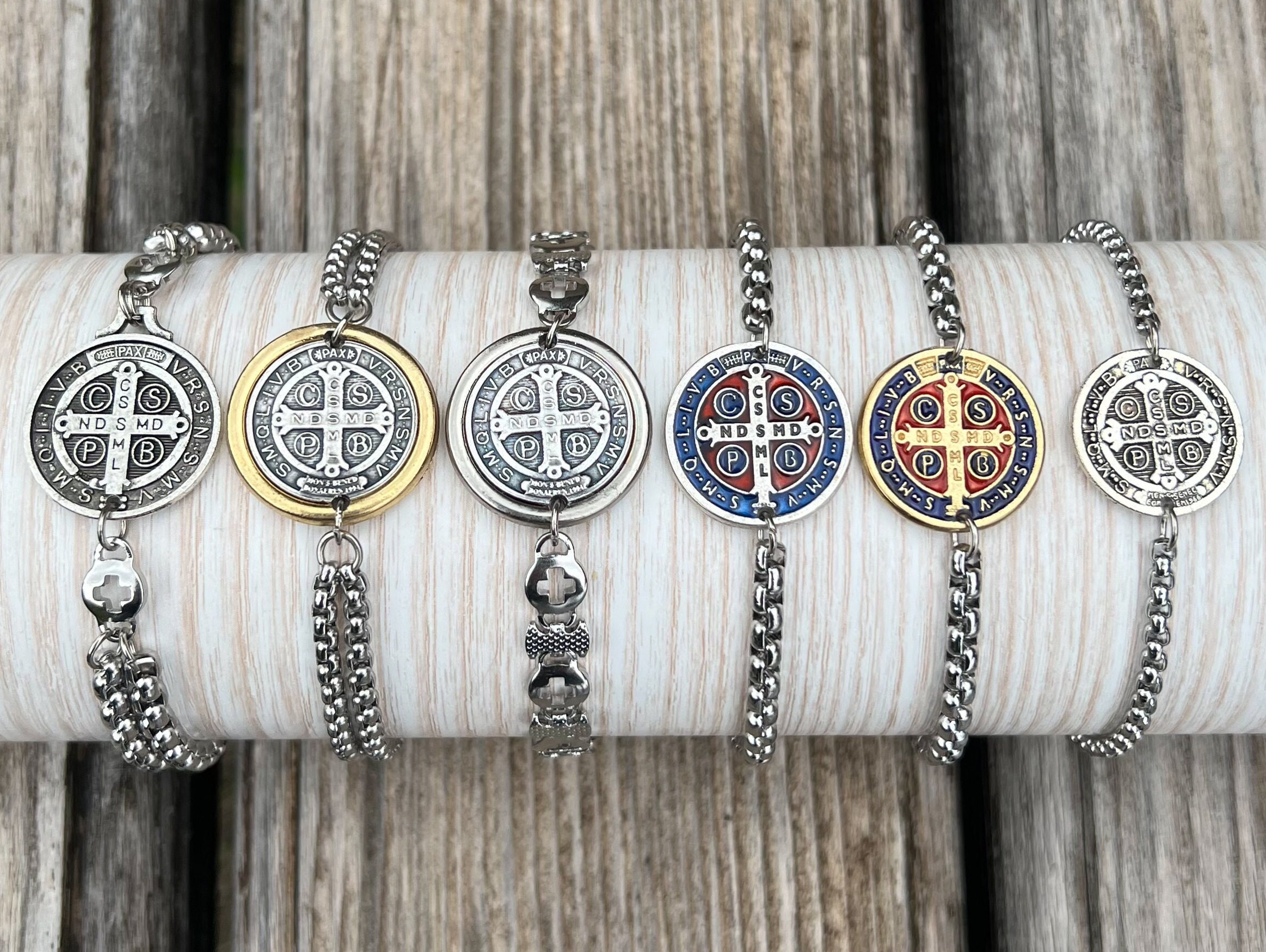 Saint Benedict Bracelet | Adjustable | Braided Cord & Metal Beads | Italy |  CC111SB - F.C. Ziegler Company