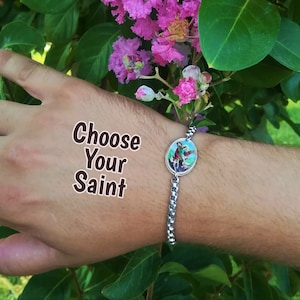 St Michael bracelet, chain bracelet, st michael medal, catholic bracelet, saint bracelet, st raphael, guardian angel, all saints bracelet