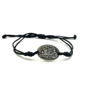 St Michael Medal Bracelet, Guardian Angel Charm Bracelet, Simple Catholic Jewelry, Religious Jewelry For Men Women Kids