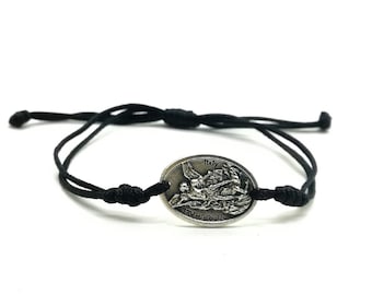 Sankt Mikaelsmedaljarmband, skyddsängelberlockarmband, enkla katolska smycken, religiösa smycken för män kvinnor barn