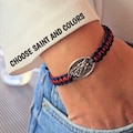 Religious Cord Bracelet Catholic Saint Medal Men Womens Christian Jewelry Gift St Michael Sebastian Anne Benedict Peregrine Christopher product logo