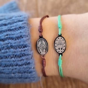 Schlichtes Armband, Religiöses Minimalistisches Armband, Miraculous Medal Armband, Geschenk zum Geburtstag katholisch, zierliche Armbänder