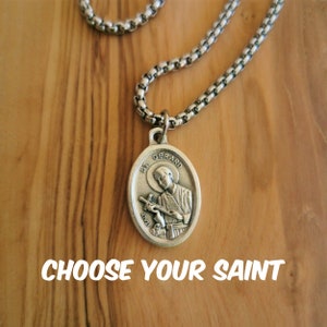 Collier Saint Gérard, Cadeau Des Futurs Parents, Saint Patron des Mères, Médaille Saint Gérard, Collier Catholique, Chaîne en Acier Inoxydable, Cadeau Maman