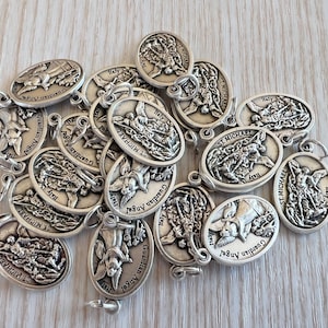 VENTE EN GROS 1 5 10 25 ange gardien St Saint Michel pendentif médailles à breloque lot de médailles catholiques, bijoux catholiques à faire soi-même en vrac