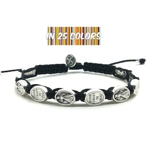 Pulsera de la Divina Misericordia, Medallas Jesús Confío en Ti, pulsera católica, tejida a mano en Medjugorje, pulsera religiosa, regalo cristiano