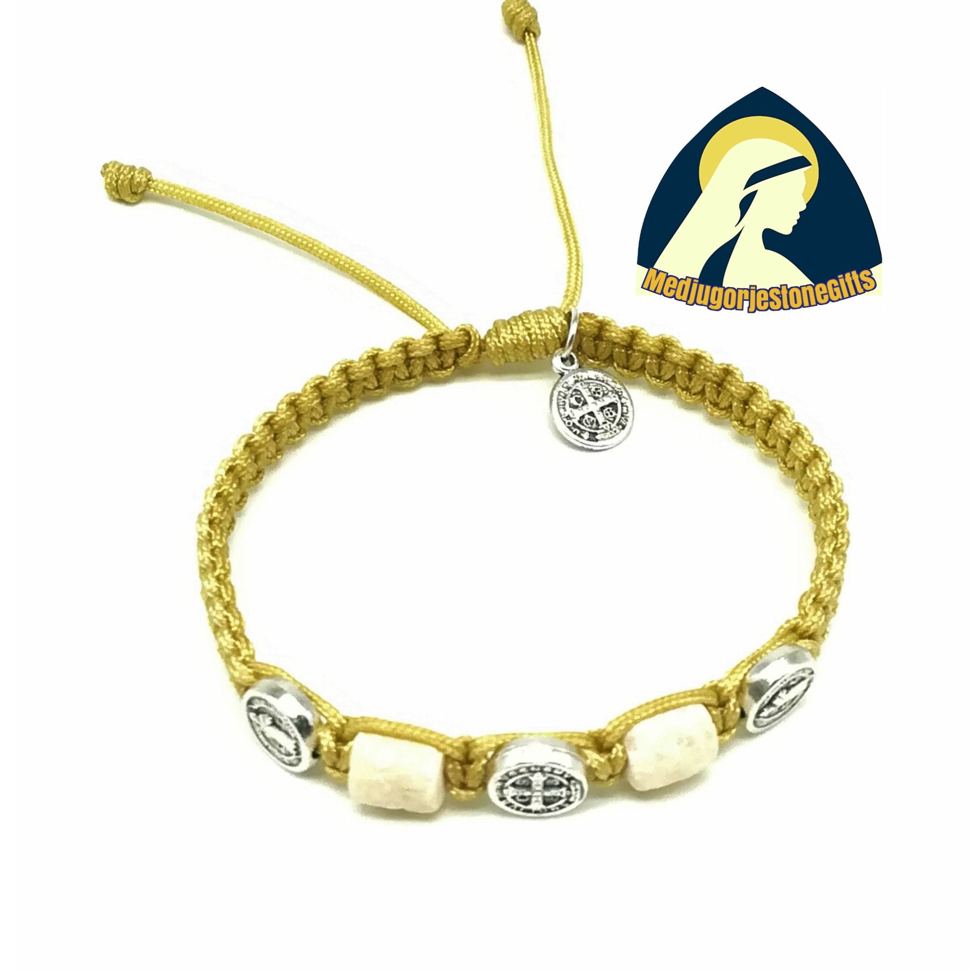 Catholic Saints Bracelet - Handmade In Medjugorje With St Christopher, Virgin Mary & St Benedict Medals - View #12