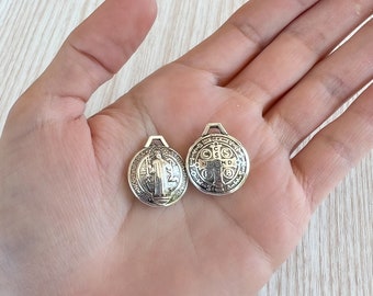 WHOLESALE San St Saint Benedict Benito Pendant Charm Medals Bulk 1 5 10 25, Catholic Medals Lot, Catholic Jewelry Bulk