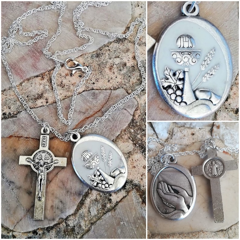 First Communion Necklace Communion Gift Cross Necklace 1st Etsy