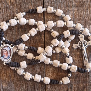 Medjugorje Stone Beads Rosary, Medjugorje Rosary Souvenir, White Rosary