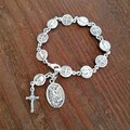 Rosary bracelet, st michael chaplet, st benedict chaplet, catholic women bracelet, virgin mary bracelet, saint benedict medals