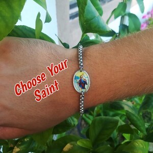 Religious Chain Saint Bracelet Catholic Medals Charms For Women Men Kids Christian Gift St Christopher Benedict Jude Therese Joseph Nicholas