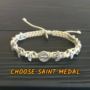 Holy spirit bracelet, catholic saint medal bracelet, rosary bracelet, catholic bracelet, dove charms, blessing jewelry, prayer bracelet