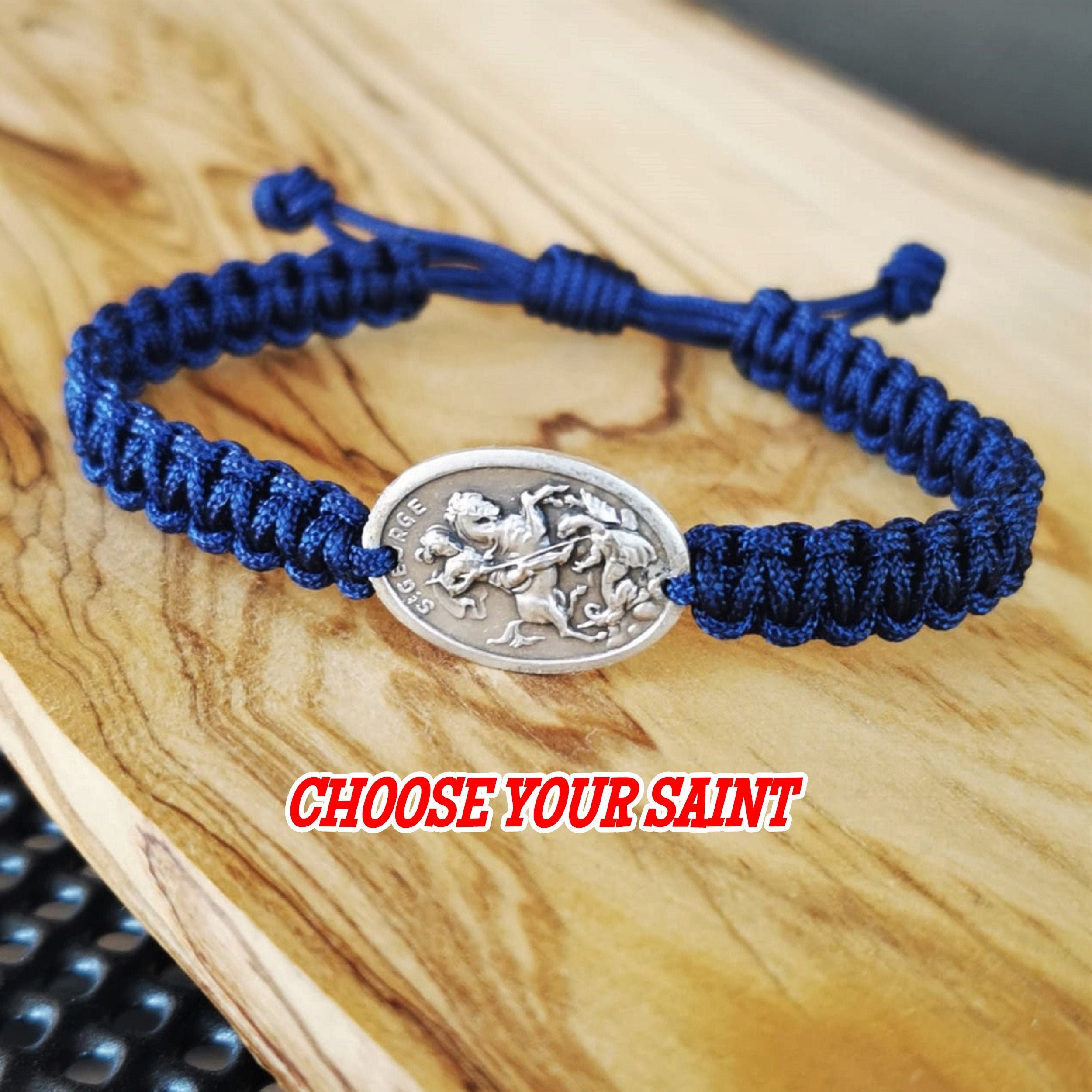 MedjugorjeStoneGifts Reversible Sacred Heart of Jesus and Mary Medal  Bracelet, Adjustable Stainless Steel Chain, Unisex