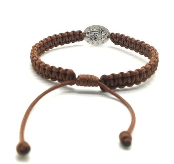 Medjugorje Stone Gifts Miraculous Medal Bracelet – Handwoven Adjustable Cord With Silver Mary Medals