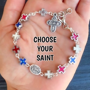 His and Hers Companion Saint Benedict Bracelet Set - Catholic