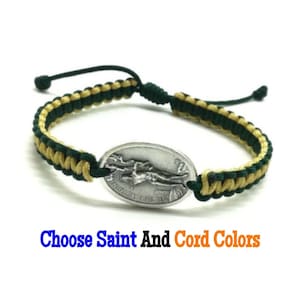 St Sebastian bracelet, choose your saint, protection bracelet, baseball gift, catholic bracelet, patron saint of gardeners, gift for athlete